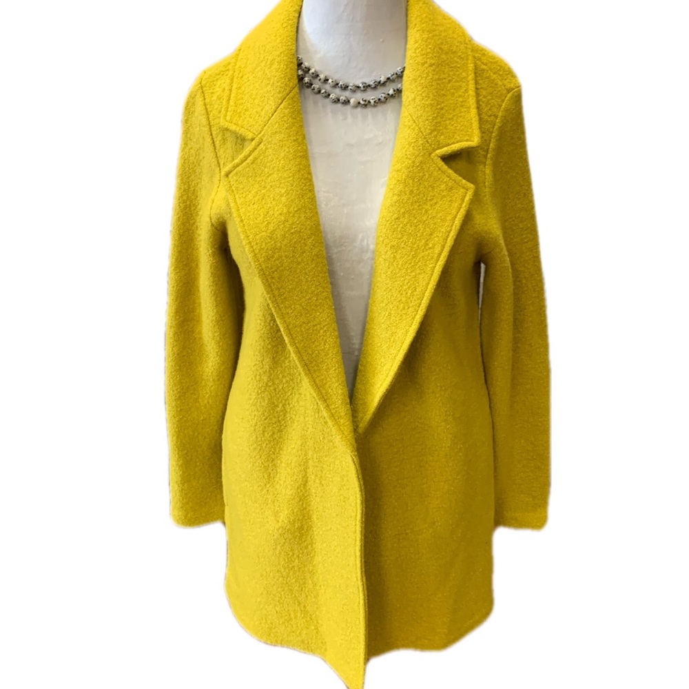 Rachel  Zoe Lemon / Lime Coat -- XS - Hygge Boiled Wool